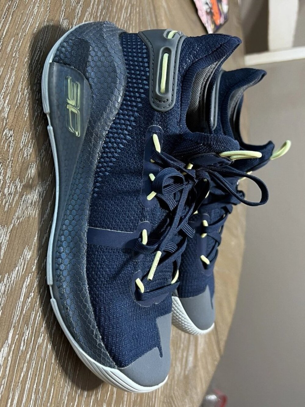 Men's Navy Knit Athletic Sneakers with Light Accent